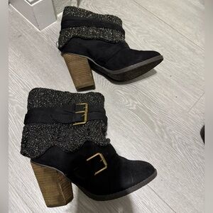 Black Ankle Boots with Buckle Detail